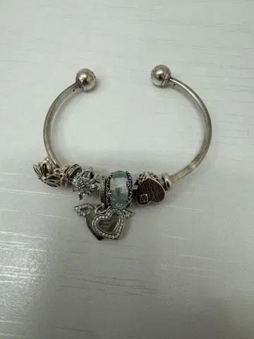 PANDORA 판도라 참 포함 팔찌 뱅글 실버