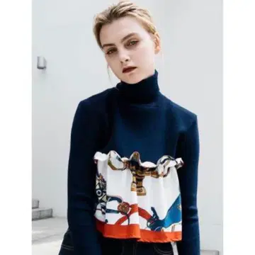 Ameri vintage 스카프 도킹 니트