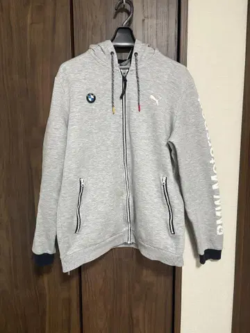 BMW PUMA 그레이 풀 집업 후드티