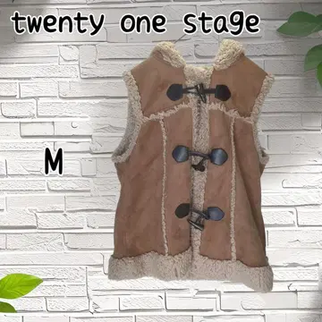 twenty one stage 여성용 아우터 브라운 후드 부착 베스트