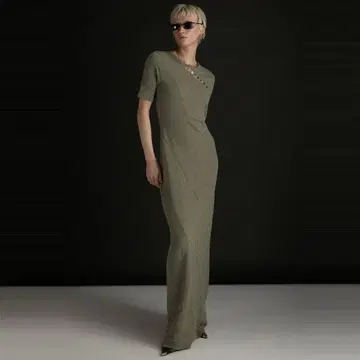 PRANK PROJECT Slant Henley Neck Cut Maxi