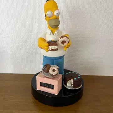 레어 호머 심슨 알람 시계 피규어 케이크 도넛