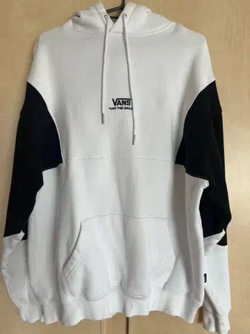 VANS 후드 부착 후드티 화이트/블랙