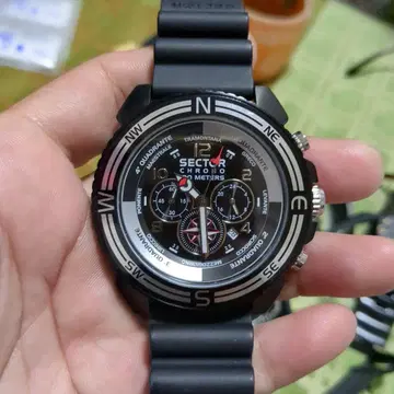 SECTOR CHRONO 블랙 손목시계 100미터 방수