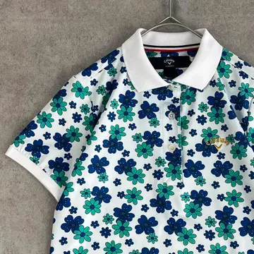 캘러웨이 반팔 피케 셔츠 골프웨어 플라워 모티브