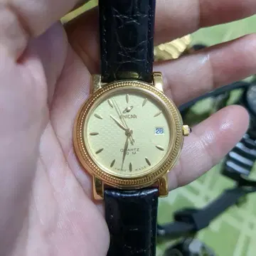 ENICAR 쿼츠 손목시계 골드/블랙