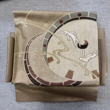 오비 토끼와 달 자수 베이지