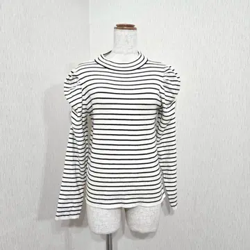 mysty woman 보더 리브 니트 파워 숄더 (F)