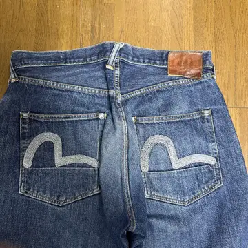 EVISU 레어 자수 갈매기 스트레이트 데님 W36 x 35