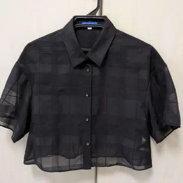 BLUE LABEL 반팔 체크 셔츠 36 블랙