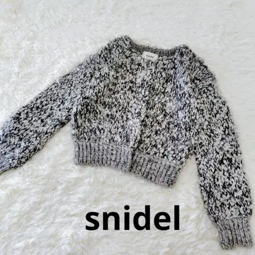 snidel 니트 가디건 모헤어 혼방 두꺼운 원단 그레이