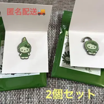 [ 만박 일본관 ] 조류 키티 우치와히게무시속 핀 배지 2개 세트