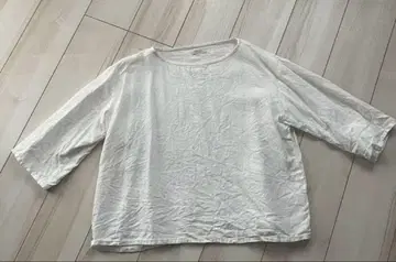 fog linen work 화이트 오부 소매 셔츠