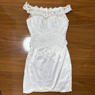 couture an 화이트 타이트 드레스 오프숄더 S 캬바쿠라