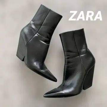 거의 새상품 ZARA 35 숏부츠 블랙 검정 스틸레토