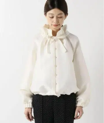IENA LA BOUCLE 평 이중 프릴 칼라 블라우스