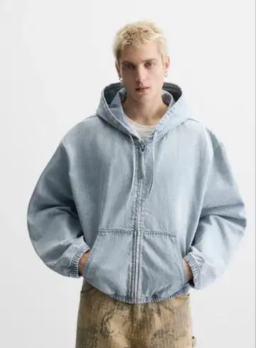 ZARA 후드 데님 자켓