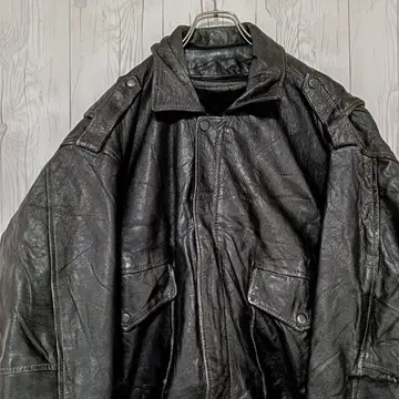 가죽 자켓 플라이트 자켓 A-2 밀리터리 빈티지 천연 가죽 블랙