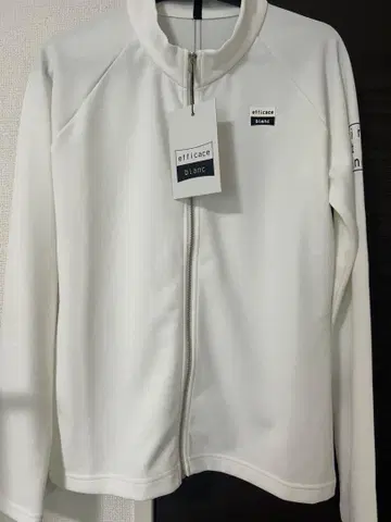 [ 미사용 ] efficace blanc 화이트 집업 맨투맨
