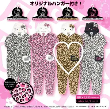 헬로키티 레오파드 무늬 파자마 여성용 L 인형옷 할로윈