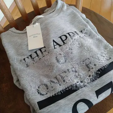 Samansa Mos2 그레이 레이스 긴팔 티셔츠