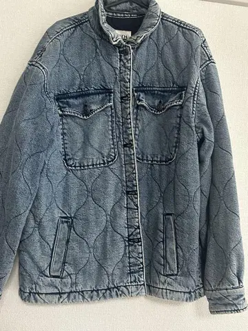 ZARA 데님 블루 퀼팅 자켓 L