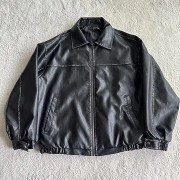 JUNGLE STORM 블랙 가죽 자켓 S