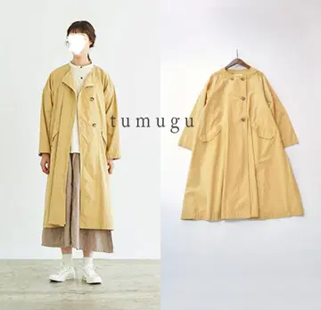 tumugu 하이 카운트 코튼 트윌 코트