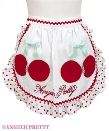 Angelic Pretty Delicious Cherry 에이프런 빨간색