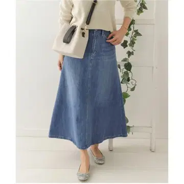 DOORS 데님 플레어 스커트 도어즈 롱 스커트 어반 리서치