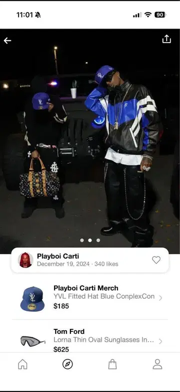playboy carti 착용 YVL 캡