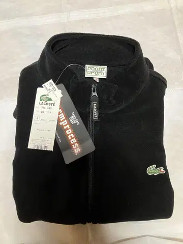 [미사용 새상품] LACOSTE 블랙 플리스 자켓 사이즈 4