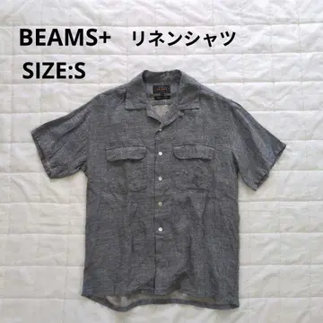 빔즈플러스 반팔 린넨 셔츠 오픈 카라 셔츠 반팔 셔츠 BEAMS+
