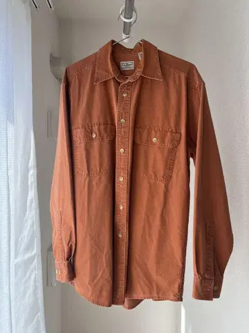 L.L.Bean 오렌지 남성용 워크 셔츠 S