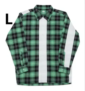 [ 사이즈 L ] SEQUEL 플란넬 셔츠 LINE CHECK SHIRT