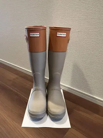 HUNTER 레인부츠 베이지 오렌지 UK5(24cm)
