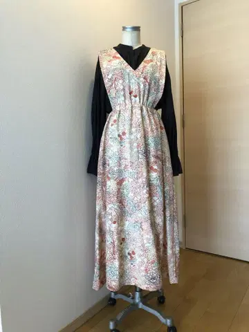 기모노 리메이크 맥시 길이 오버롤 스커트 성숙 큐트