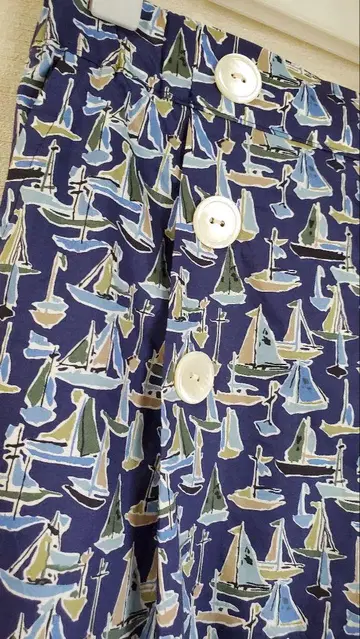 LIBERTY FABRIC 보트 패턴 와이드 팬츠