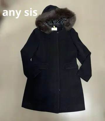 any sis 블랙 퍼 코트