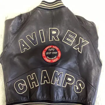 AVIREX 빈티지 가죽 바시티 자켓 50주년 기념 1937-1987