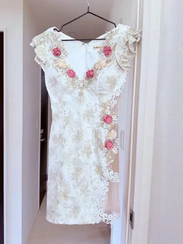 ROBE de FLEURS 아이보리 꽃무늬 드레스 S
