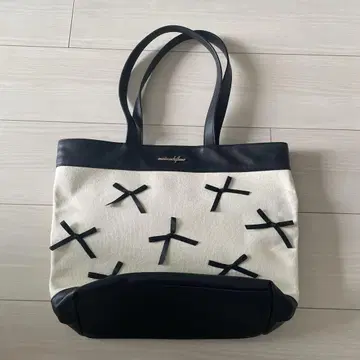 메종 드 플뢰르 리본 토트백 블랙 Maison de FLEUR