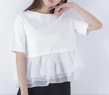 쉬폰 도킹 페플럼 티셔츠