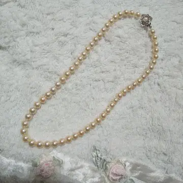 펄 목걸이 silver 금장 장식 새상품급
