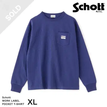 새상품 미사용 Schott 샷 워크 라벨 포켓 롱 T셔츠 XL