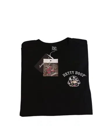 BETTY BOOP 자수 T셔츠 블랙 L사이즈