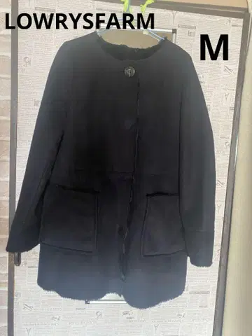 Ray Beams 노카라 페이크 무스탕 코트 블랙