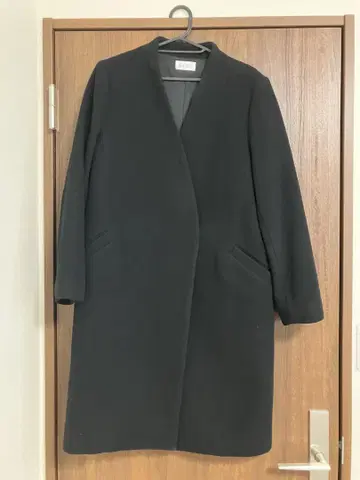 PLST 울 모사 칼라리스 코트 블랙 L 사이즈