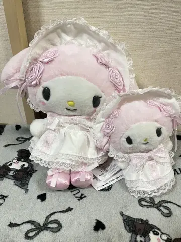 산리오 화이트 프릴 봉제 인형 마이멜로디