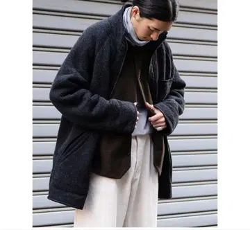 [ CONFECT ] 컨팩트 울 보아 리버서블 블루종